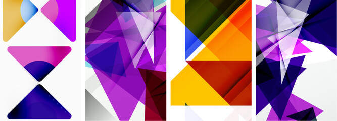 Triangle poster set for wallpaper, business card, cover, poster, banner, brochure, header, website