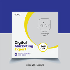 digital marketing social media post banner design template