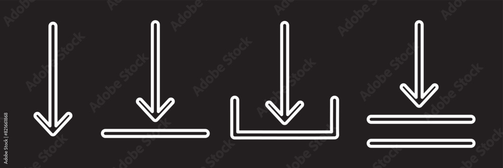 Poster download and upload icon buttons set. white download or upload icon. files download and upload icons
