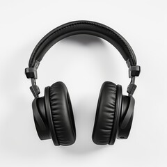 Black headphone with black center and white trim