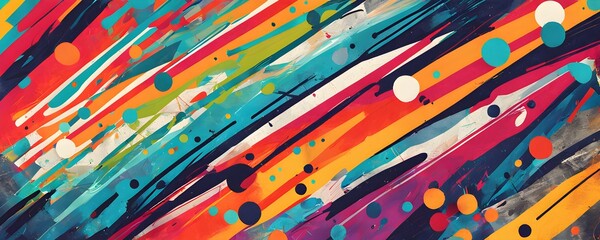 pop art styled music album illustration featuring abstract crayon patterns and erratic lines in random shapes