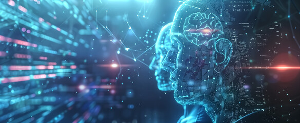 Futuristic, Global hologram, scienะรหะ people and dig…
