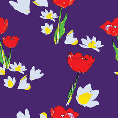 Big abstract tulip flowers. Plant background for fashion, wallpapers, print. Trendy floral design