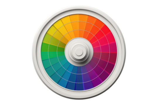 Color picker and color wheel isolated on transparent background