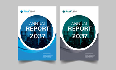 Annual report corporate modern book cover template