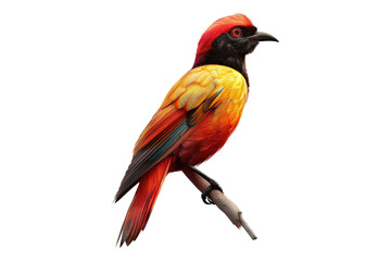Fototapeta premium Crimson bird isolated on transparent background