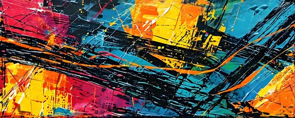 Fototapeta premium pop art styled music album illustration featuring abstract crayon patterns and erratic lines in random shapes