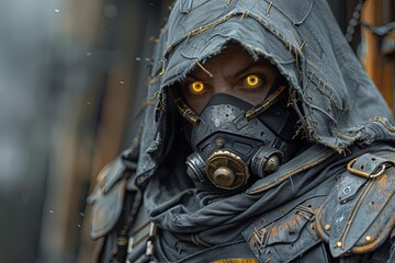Fototapeta premium Anarchist Rebel: Cyberpunk Attire