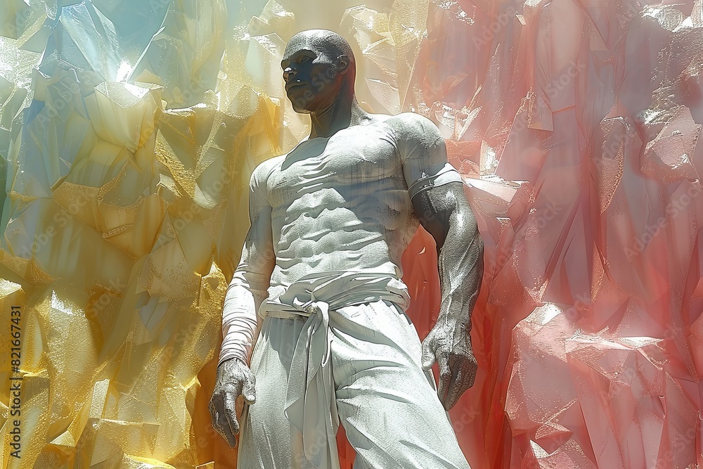 Poster CMYK Color Space: Dynamic Light Effects on Character with Realistic Shading