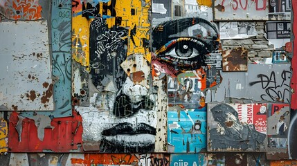 Gritty Urban Collage of Experimental Repurposed Found Objects and Textures in Cinematic Photographic Style