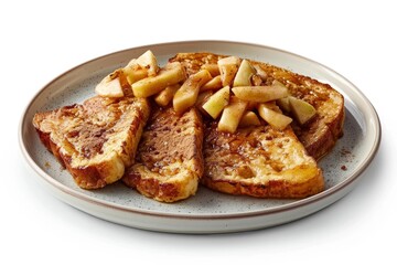 Indulgent Apple Pie French Toast with Aromatic Cinnamon and Nutmeg Infused Flavors