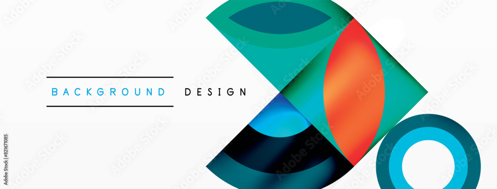 Aufkleber A colorful background with various geometric shapes and circles displayed on a white background, creating a vibrant and dynamic composition