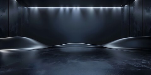 Obraz premium Dramatic Matte Black Surface with Soft Lighting for Luxury Product Presentation
