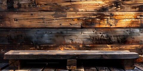 Vintage Wooden Planks with Natural Light Backdrop for Artisanal Product Presentation