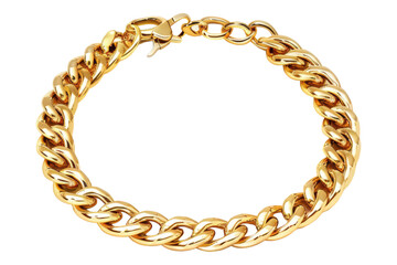 Gold bracelet isolated on transparent background