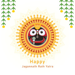 Simple Jagannath Rath Yatra festival greeting card template