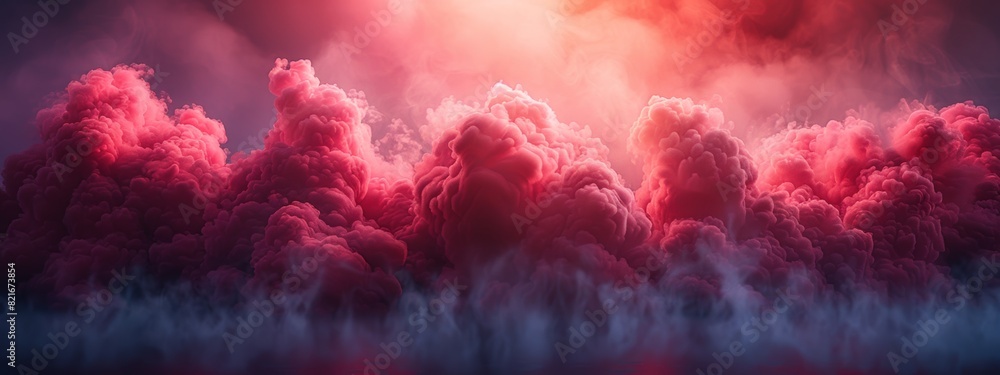 Poster abstract red smoke or mist background floating in the air creates a beautiful pattern.