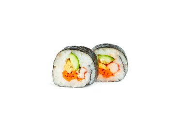 Sushi roll isolated on white background, Traditional Japanese food