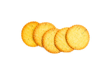 Crackers mixed seaweed isolated on white background, Seaweed flavor biscuit