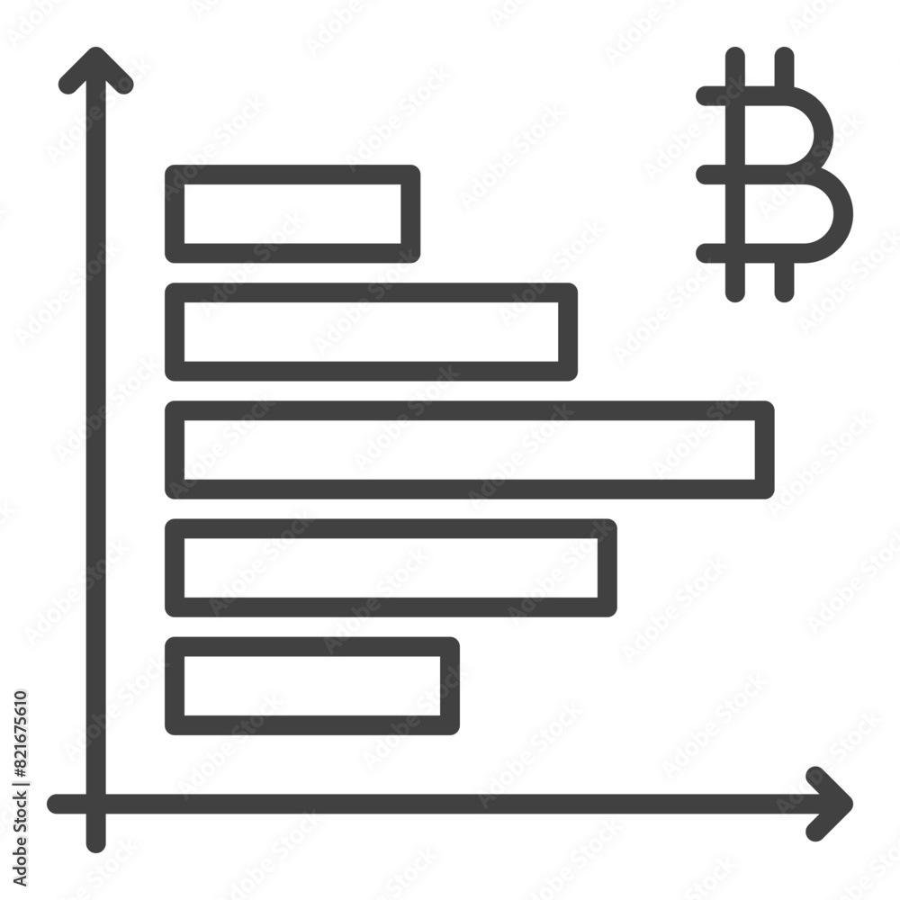 Wall mural Bitcoin Graph vector Crypto Trading linear icon or symbol