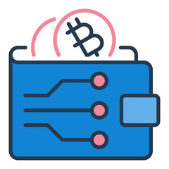 Bitcoin Wallet vector Decentralized Cryptocurrency colored icon or design element