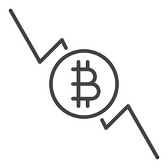 Rising Bitcoin vector Blockchain Technology linear icon or symbol