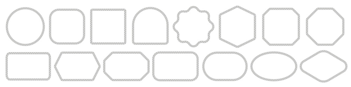 Rope frame. Braid frame vector.