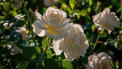 Obraz premium Pure White Wedding Roses Display