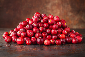 Red juicy healthy, fresh Cranberry on display