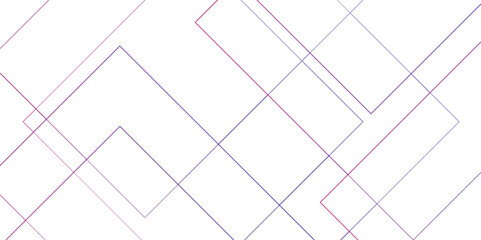 Abstract minimal geometric White and pink light design background. Thin linear square diamond shape and rectangle. futuristic architecture concept with digital geometric connection pink lines