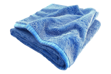 Blue Microfiber towel isolated on transparent background