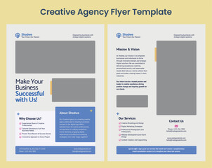 Naklejka premium Creative Business Flyer Template, Double Side Flyer for Advertisement, Sale, and Business Promotion. Graphic organization paper vector set 