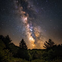 Fototapeta premium Amazing view of the night sky, stars and the Milky Way