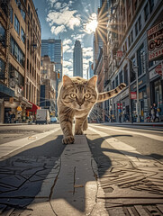 Massive Cat Fight: Epic Urban Battle in the Heart of a Bustling City