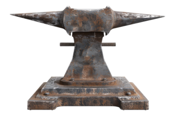 Old anvil isolated on transparent background