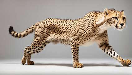 cheetah is running on white background