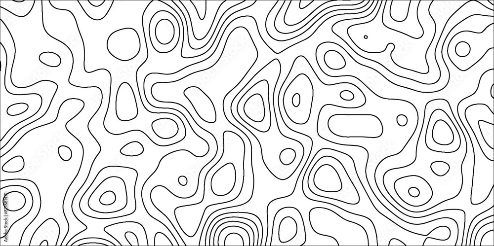 Fototapete topographic map background with geographic line. line topography map contour background, geographic 