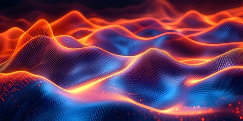 Fototapeta premium Vibrant Neon Wave Patterns for Dynamic Product Displays and Fitness Gear Concepts