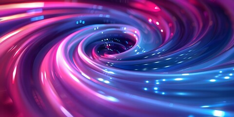 Enchanting Neon Spiral Patterns for Captivating Beauty Product Displays and Branding