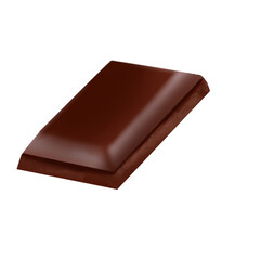 Milk chocolate bar isolated on transparent background,Desser