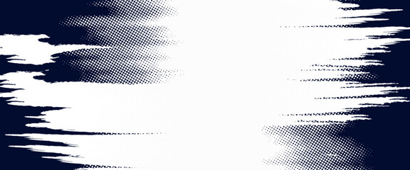 Dots halftone white \u0026 blue color pattern gradient grunge texture background. Dots pop art comics sport style vector illustration