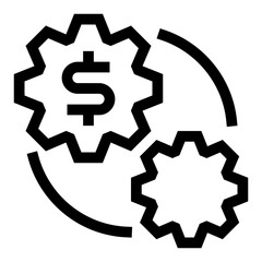 Money rotation line icon UI