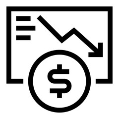 Financial Bankrupt line icon UI