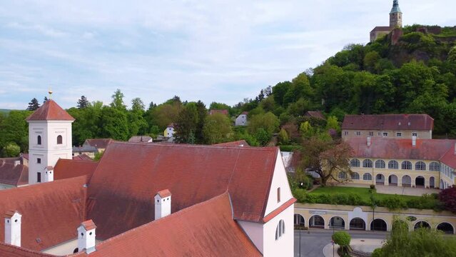 Aerial view of the incredible town of G&uuml;ssing in Burgenland, Austria.