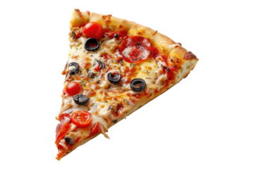 Pizza slice isolated on transparent background