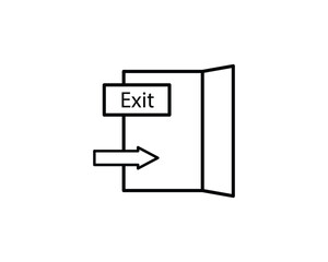 Exit icon vector symbol design illustration