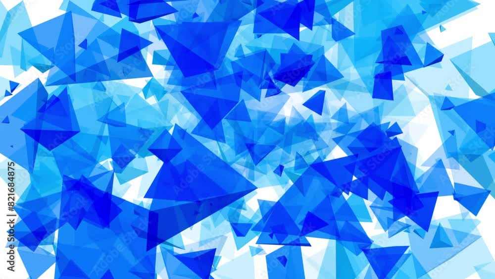 Poster 3d pyramid polygon triangle animated shapes on white background digital geometric pattern motion gra