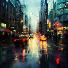 Fototapeta premium Rainy day in the city.