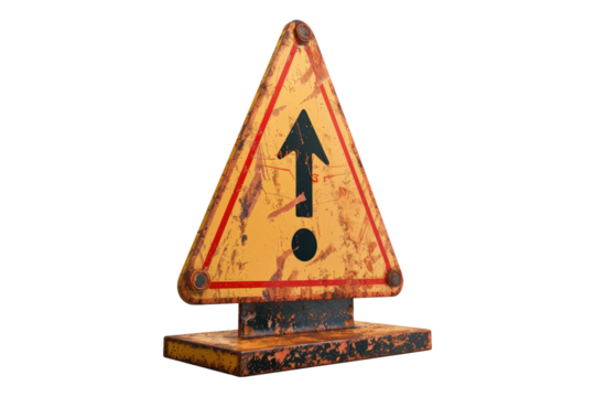 Red caution warning sign Isolated on transparent background