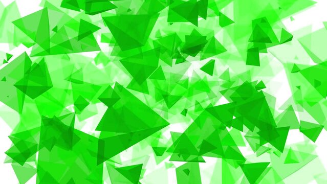 3D Pyramid polygon triangle animated shapes on white background digital geometric pattern motion graphics design illusion effect pastel colour green - Powered by Adobe